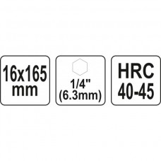 Burghiu spiralat 16x165 mm cu prindere 1/4" h..